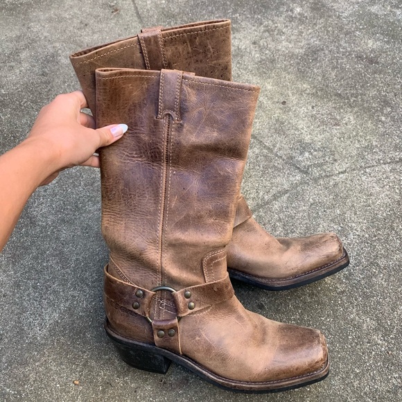 Brown Leather Cowboy Boots - Picture 2 of 8